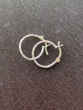 Sterling Silver Twisted Hoop Earrings - Silver